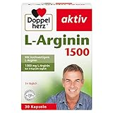 Doppelherz L-Arginin Kapseln 1500 – Nahrungsergänzungsmittel mit der hochwertigen Aminosäure L-Arginin – 1 x 30 Kapseln