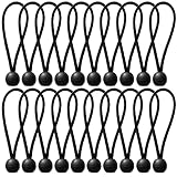 Planenspanner,20 Pcs Spanngummi mit Kugel schwarz Profi Spanngummis mit Kugel Elastisches Seil mit Kugel für Zelte,Planen,Plakate,Expanderschlingen,Planenhalter