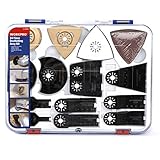 WORKPRO Multitool Zubehör 24-teilig Oszillierendes Zubehör Set Multitool Sägeblätter Set Mix Oszillierende Klingen,Schneiden von Holz, Nägeln, Metall, Kunststoff ink. Koffer