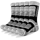 YUEDGE 5 Paar Wandersocken atmungsaktive Laufsocken für Herren, Sport Socken mit Sohle und Knöchel, Anti-Blister Trainersocken