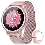 NAIXUES Smartwatch Damen Fitness Tracker Fitness Armbanduhr mit Pulsuhr Schlafmonitor IP68 Wasserdicht Smart Watch Sportuhr Aktivitätstracker Schrittzähler Stoppuhr Fitnessuhr Damen für iOS Android