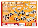 Tronico Metallbaukasten ab 8 Jahre 15 Modelle Stabilbaukasten 15-in-1 Konstruktionsspielzeug Mint Modellbau Bauen mit Werkzeug Metall