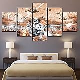 QIANJJ 5 Panel Leinwand Moderne Poster Stormtrooper Star Wars Film wandbild modern Wand Dekoration Wohnzimmer