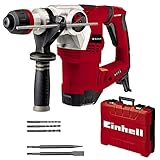 Einhell Bohrhammer TE-RH 32 4F Kit (1250 W, 5 Joule, 32 mm Bohrleistung in Beton, SDS-Plus, Anti-Vibrationsgriff, inkl. E-Box, 3 Bohrer, Spitzz- und Flachmeißel)