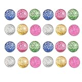 Glitter Flummi , 24 Stück Glitzer Flummies für Kinder, 32mm Flummis Kindergeburtstag, Flummi Kann für Geburtstagsgeschenke Belohnungen im Klassenzimmer Verwendet Werden