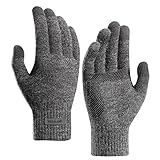 Milduall Strickhandschuhe Touchscreen, Verdickte Winterhandschuhe Warme Strick Handschuhe Fingerhandschuhe rutschfest Winddicht Perfekt für Herren Outdoor Radfahren Wintersport