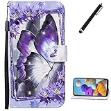 Beddouuk Hülle für iPhone 12,PU Leder Folio Flip Wallet Standfunktion Kartenfächer StoÃŸfeste Schutzhülle Klapphülle Handytasche Case Brieftasche für iPhone 12 Pro Schmetterling