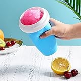 FONDUO Slush Ice Becher Slush Ice Maker mit 2-en-1 Löffel Einfach EIS Selber Machen, Slushy Maker Becher Slushy Mug Slush Maker Freeze Becher Für Wassereis Suit -25℃~60℃ (Blau)