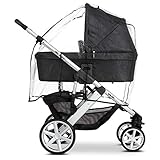 ABC Design Universal Regenschutz – für Kinderwagen mit Babywanne & Sportsitz – Schadstofffrei – Farbe: transparent