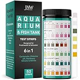 6-in-1 Aquarium Teststreifen - Aquarium Wassertest Set mit E-Book - 50 Wassertest Aquarium Teststreifen zur schnellen und einfachen Ermittlung der Wasserqualität - Aquarium Test Set von JNW Direct