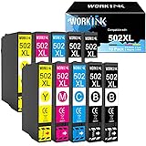 WorkInk Tintenpatronen Druckerpatronen für Epson 502XL, Epson Workforce WF-2860, Epson 502XL Multipack，für Druckerpatronen Epson XP 5100，WF-2860 WF-2865 XP-5100 XP5100 XP-5105