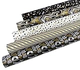 Geburtstag Geschenkpapier Set 5 Rollen 2m x 70cm Schwarz Gold Edel - Edle Geschenk Verpackung Party oder Hochzeiten, Geburtstage und Jubiläen