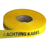 ACHTUNG KABEL Trassen-Warnband/Trassenband/Warnband/Band 250 m x 40 mm, gelb