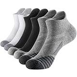 OOPOR Sneaker Socken Herren Kurze Sportsocken - 6 Paar Baumwolle Sport Halbsocken 39-42 43-46 47-50 Laufsocken damen Herrensocken für Jogging Lauf Baumwollsocken Männer Quarter Schwarz Weiß Grau