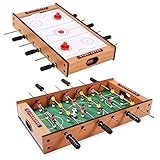 GOPLUS 2-In-1 Tischkicker, Mobiles Tischhockey- und Tischfußballspiel, Multifunktionstisch Mini Spieltisch Kickertisch, für Indoor und Outdoor, Geschenk für Kinder Jegendliche und Erwachsene