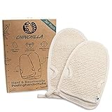 Chinchilla® Peelinghandschuh | 2 Stück aus Baumwolle & Hanf | sanfte Reinigung für Körper & Gesicht | Duschschwamm für Peeling & Body Scrub | Massagehandschuh