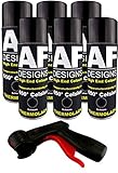 Alex Flittner Designs Thermolack Spray 6 Spraydosen Ofenlack Auspufflack Plus Spraydosengriff schwarz