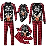 Zilosconcy Weihnachtsanzug Damen Herren Kiner Baby Weich Santa Elf Weihnachts-Pyjama-Set Homewear Trousers Familien Kuschelig Set Schlafanzug Top Xmas Lustig Matching Schlafanzug Pyjamas Set Mutter