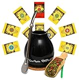 Mate Green Yerba Mate Set Keramiktasse LUKA Schwarz 350 ml, Edelstahl-Bombilla Liza 19 cm, Mate-Tee-Starter-Set 500 g