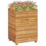 ZEYUAN Hochbeet, Palettenrahmen, Hochteich, Gemüsebeet, Kräuterregal Balkon, Blumenbeet, Kräuterspirale, Tomatenbeet, Pflanzhochbeet, 50 x 40 x 72 cm Recyceltes Teakholz und Stahl