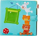 HABA 303143 - Baby-Fotoalbum Spielgefährten2 | Album aus Stoff mit 10 Seiten | Einstecktaschen für 8 Fotos im Format 10 x 15 cm | Ab 12 Monaten