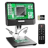 Elikliv DM10 8.5' Digital Mikroskop, 1080P Lötmikroskop mit Metallständer, 1300X Video-Mikroskop 12MP mit LCD Bildschirm für Erwachsene, PCB-Löten (32GB Karte)