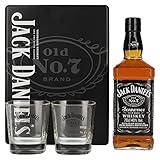 Jack Daniel's Tennessee Whiskey 40% Vol. 0,7l in Tinbox mit Rocking Gläsern