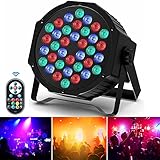 1er Pack LED Par Strahler 36 LED Bühnenlicht Partylicht RGB DMX512 mit Fernbedienung,Discolicht Scheinwerfer Beleuchtung Par LED Licht für Stage DJ Party Show Bar Halloween Weihnachten