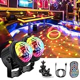 LED Discokugel Partylicht FAUETI Discolicht 8 Disco Lichtkombinationen, Musikgesteuert Disco Lichteffekte RGB Disco licht für Kinder, Zimmer, Bar, Party