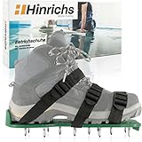 Hinrichs Estrichschuhe - 2x Nagelschuh mit Sohle in 30 x 13,3cm & Spikes 25 mm - Größenverstellbarer Nagelschuhe für Estrich, Bodenbelagsarbeiten & Rasenlüfter - Nagelschuhe Ausgleichsmasse