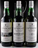 3 Flaschen Laphroaig : 10 Jahre Quarter Cask Select Single Malt Whisky im Geschenkkarton