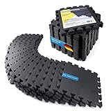 Body & Mind® Boden-Schutzmatten XXL Set; Fitnessmatte Bodenschutz Puzzle-Matte; Unterlegmatte für Fitnessgeräte Turnmatte Trainingsmatte Sport-Matte & Fitnessraum Keller Garage Pool knapp 1,5 m²