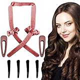 beifon Heatless Hair Curler Lockenwickler Ohne Hitze Heatless Curls Curling Ribbon Hair Curler Satin Damen Lange Haar Rutschfest Lockenstab mit Haarclips für Haare Friseur DIY Styling Rosa