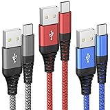 USB C Kabel [3Pack6FT/1.8M] Ladekabel USB C TYP C Schnellladekabel Kompatibel mit Samsung Galaxy S20/S10/S9/S8,Note 10/9/8,Huawei P40/P30/P20,HTC,LG,Sony Xperia, Moto G7, Google Pixel und mehr