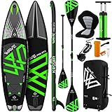 KESSER® Aufblasbare SUP Board Set PRO GTX mit Premium Hochdruckpumpe Transporttasche Stand Up Paddle Board | 350x78x15cm 11.06' | Cam Halterung | Surfboard 6 Zoll Dick Komplettes Zubehör 150kg