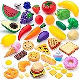 50 Stück Kinder Kunststoff Spielen Lebensmittel Spielzeug, gefälschte Lebensmittel, Pretend Küche Playset, Kleinkind phantasievolle Entwicklung Spielzeug, Weihnachten Bithday Geschenke Party Supplies