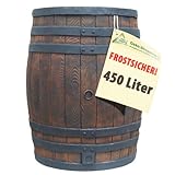 AMUR REGENTONNE REGENFASS WASSERFASS REGENWASSERBEHÄLTER REGENWASSERFASS GARTENFASS (Eichenfass 450l)