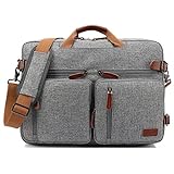 CoolBELL umwandelbar Rucksack Messenger Bag Umhängetasche Laptop Tasche Arbeitstasche Handtasche Business Aktentasche Multifunktions Reise Rucksack Passend für 17,3 Zoll Laptop/Männer/Frauen(Grau)