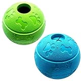 Hundespielzeug Unzerstörbar 2 Stück Ball für Hunde Kauspielzeug 8.1cm Grün + Blau