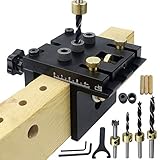 Pocket Hole Jig Kit Tool System, 3 in 1 Holzbearbeitung Positionierung Fixture Locator Holzbearbeitungswerkzeuge Locator Tischlerwerkzeuge mit verstellbarem Bohren