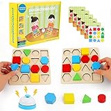 JOLIGAEA Montessori Spielzeug ab 3 Jahre Holzpuzzle Lernspielzeug Brettspiele Pädagogisches Spielzeug Denkspiele ab 2 3 4 5 6 Jahre Motorikspielzeug Sortierspiel für Kinder Jungen Mädchen