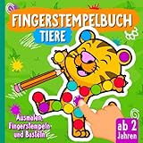 Fingerstempelbuch ab 2 Jahren: 50 tierisch tolle Motive zum Fingerstempeln, Malen und Basteln - Fingerfarben Stempelbuch für Mädchen und Jungen mit ... Fingerstempel Buch und Bastelbuch für Kinder