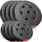 Hop-Sport 30kg Hantelscheiben Sets 30 mm Gewichte Auswahl: 2x5kg+2x10kg / 4x2,5kg+4x5kg / 8x1,25kg+4x2,5+2x5kg (B: 4x2,5kg + 4x5kg)