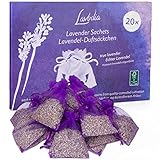 Lavendel Duftsäckchen: 20x6g Duftsäckchen Lavendel getrocknet – Mottenschutz für Kleiderschrank – Kleiderschrank Duft, Auto Duft, Raumduft – Lavodia