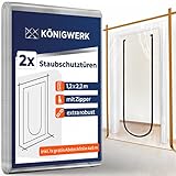 Königwerk Staubschutztür mit Reißverschluss (2er Set) - Inkl. Abdeckfolie - Ideal als Staubschutzwand, Baustellentür, Schmutzschleuse