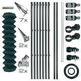 ESTEXO Maschendrahtzaun Gartenzaun Set Komplettset Zaun Gartenzaunset Zaunset Drahtzaun Maschendraht mit Einschlaghülsen (1,0 x 15 m)