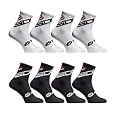 chinejaper 4 Paare Fahrradsocken für Herren, Radsocken Rennrad Socken Atmungsaktiv, 2xSchwarz & 2xWeiß, 39-45EU