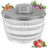 Automatischer Salatschleuder, 4000ml Drahtloser USB Salad Spinner Dörrautomat für Obst Gemüse, großes Kapazität Rotator für Obst und Gemüse, Schnell Entwässern Elektrischer Mixer, Lange Bereitschaft