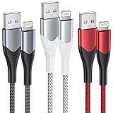 iPhone Ladekabel, iPhone Kabel Ladekabel [3Pack 2M] Lange Schnellladekabel iPhone Nylon Lightning auf USB Kabel Ladekabel für iPhone 14 13 12 11 Pro Max Mini XR XS X 8 7 6 6s Plus 5 SE 2020, iPad