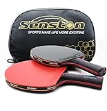 Senston Professional Tischtennisschläger 2-Spieler-Set mit Ping-Pong-Schlägertasche, Pro Tischtennis schläger perfekt für Beginnen, Fortgeschrittene, Familienaktivitäten und Sportclubs